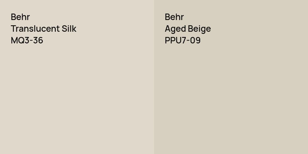 Behr Translucent Silk vs. Behr Aged Beige