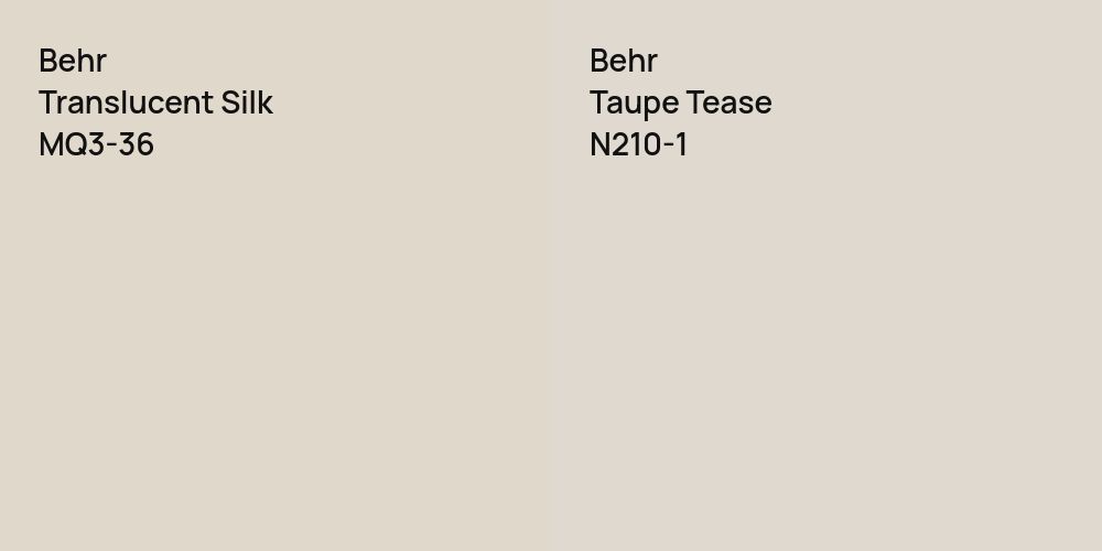 Behr Translucent Silk vs. Behr Taupe Tease