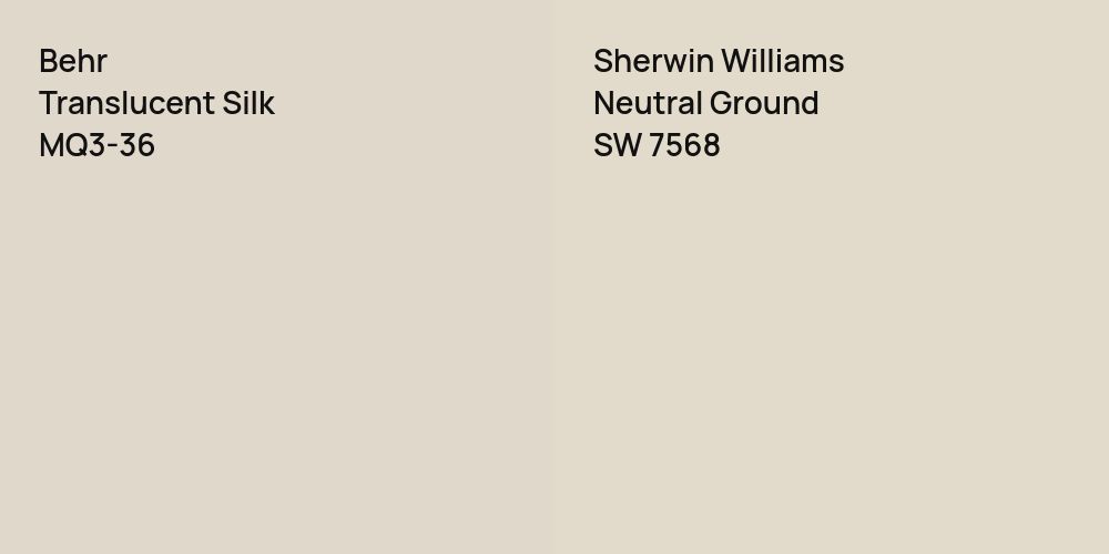 Behr Translucent Silk vs. Sherwin Williams Neutral Ground