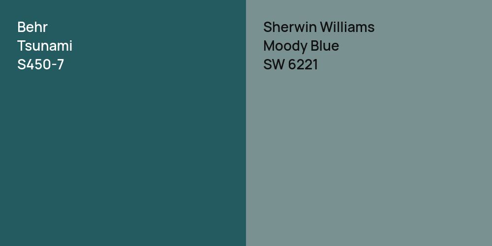 Behr Tsunami vs. Sherwin Williams Moody Blue