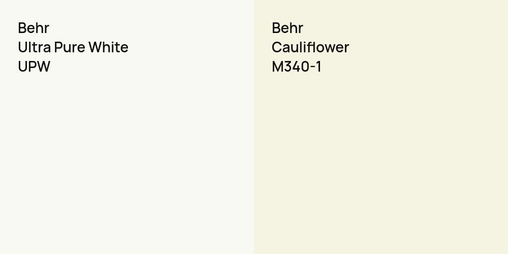 Behr Ultra Pure White vs. Behr Cauliflower