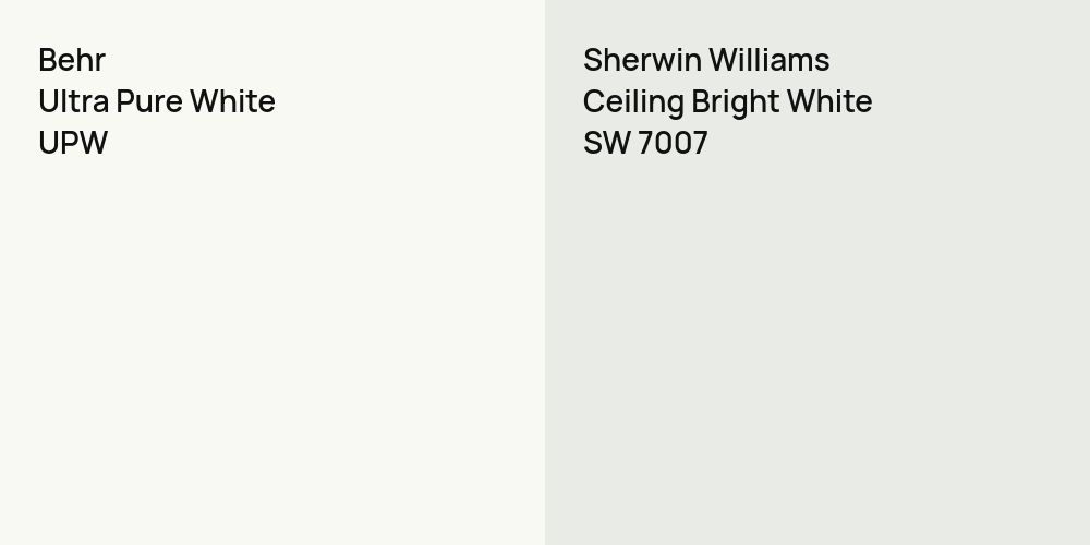 Behr Ultra Pure White vs. Sherwin Williams Ceiling Bright White