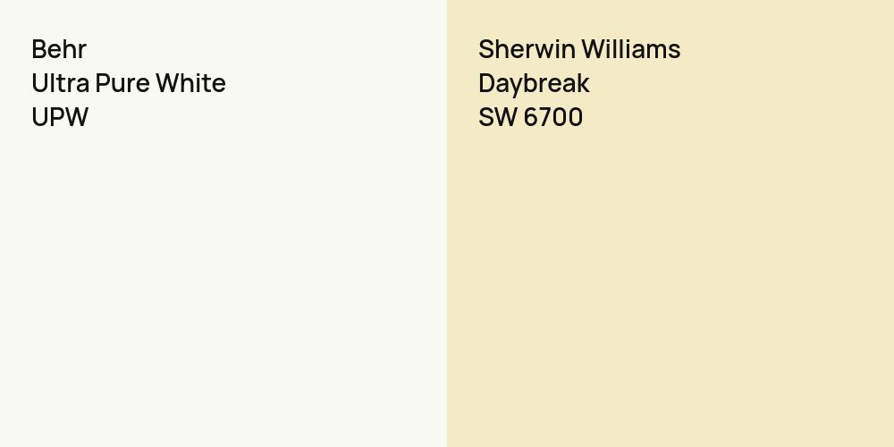 Behr Ultra Pure White vs. Sherwin Williams Daybreak