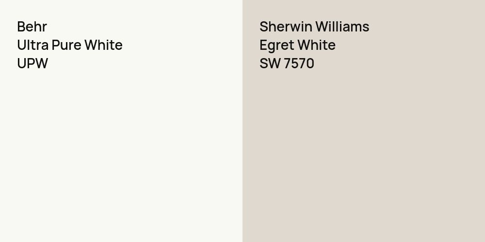 Behr Ultra Pure White vs. Sherwin Williams Egret White