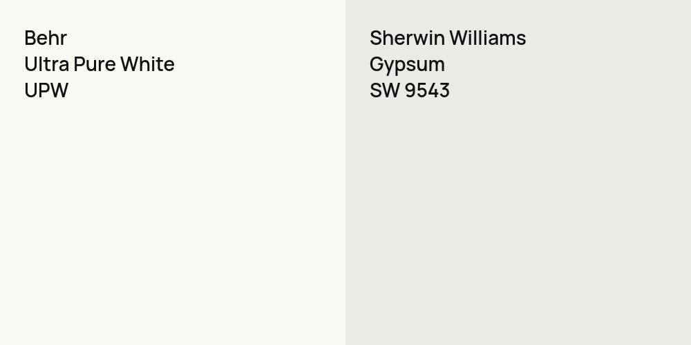 Behr Ultra Pure White vs. Sherwin Williams Gypsum