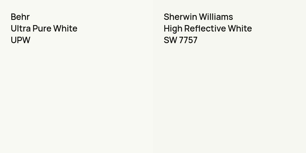 Behr Ultra Pure White vs. Sherwin Williams High Reflective White