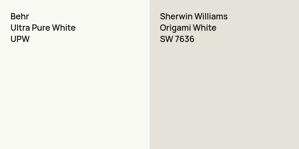 Behr Ultra Pure White vs. Sherwin Williams Origami White