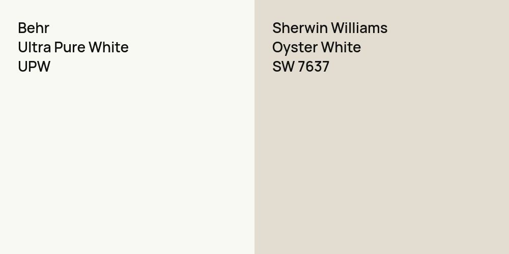 Behr Ultra Pure White vs. Sherwin Williams Oyster White