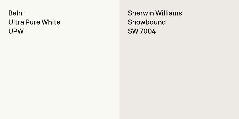 Behr Ultra Pure White vs. Sherwin Williams Snowbound