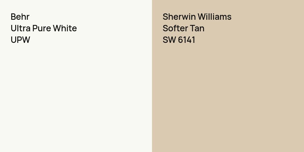 Behr Ultra Pure White vs. Sherwin Williams Softer Tan