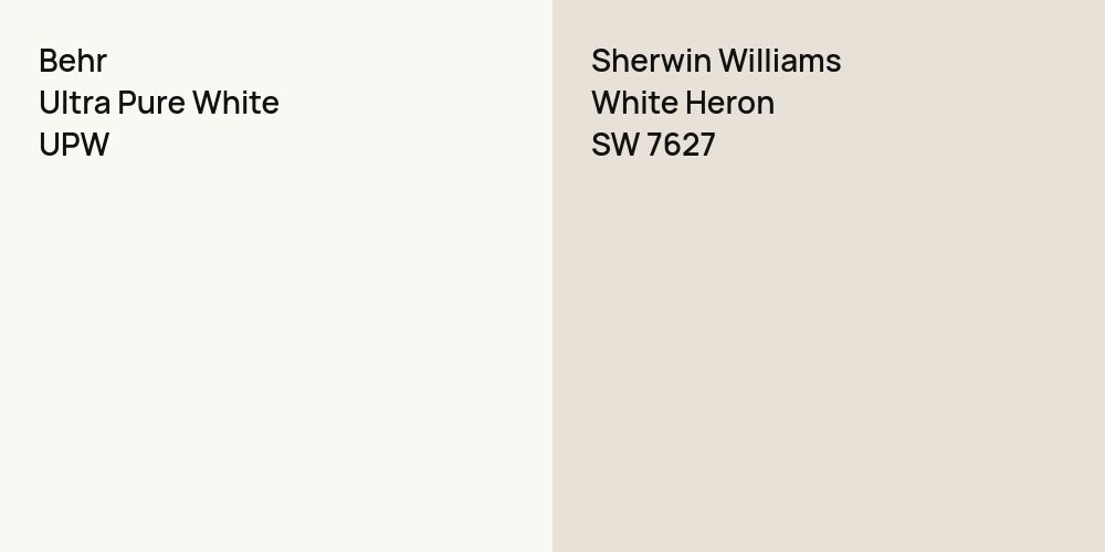 Behr Ultra Pure White vs. Sherwin Williams White Heron