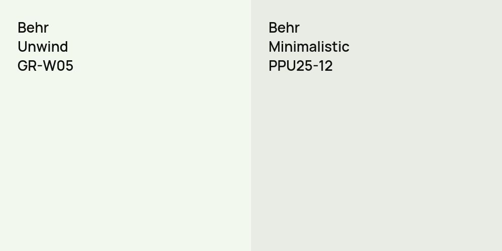 Behr Unwind vs. Behr Minimalistic