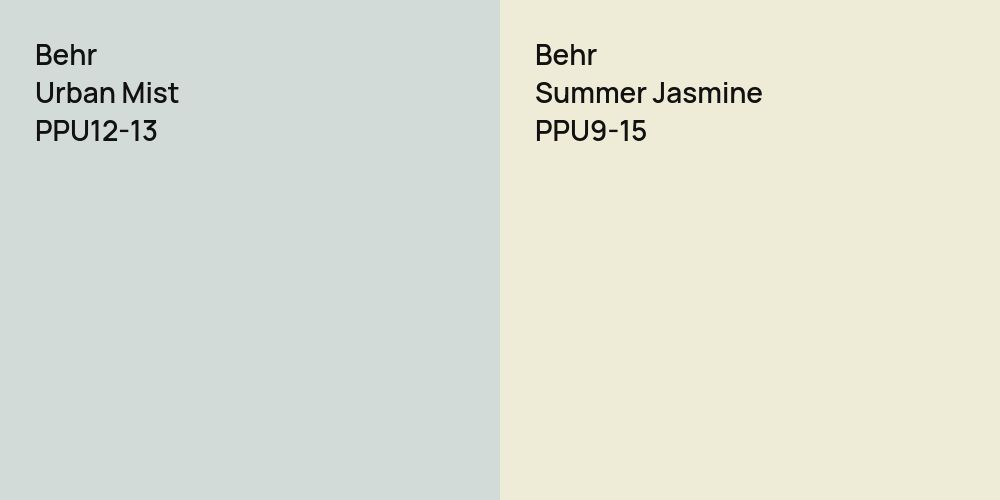 Behr Urban Mist vs. Behr Summer Jasmine