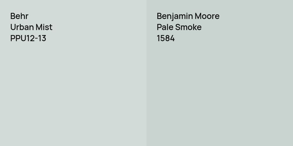 Behr Urban Mist vs. Benjamin Moore Pale Smoke