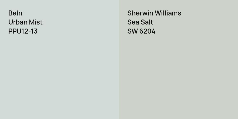 Behr Urban Mist vs. Sherwin Williams Sea Salt