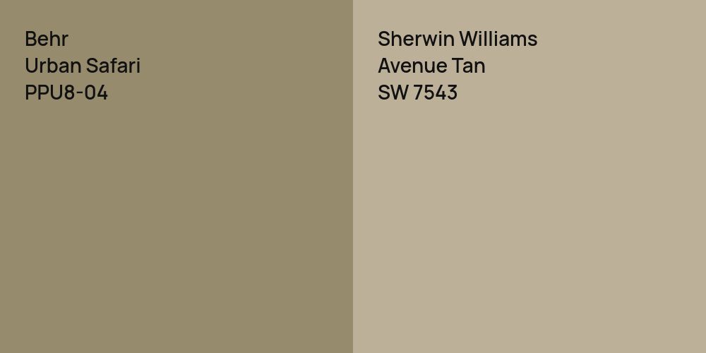 Behr Urban Safari vs. Sherwin Williams Avenue Tan