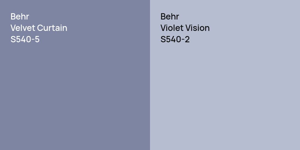 Behr Velvet Curtain vs. Behr Violet Vision