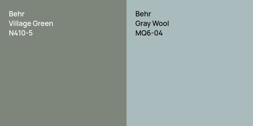 Behr Village Green vs. Behr Gray Wool