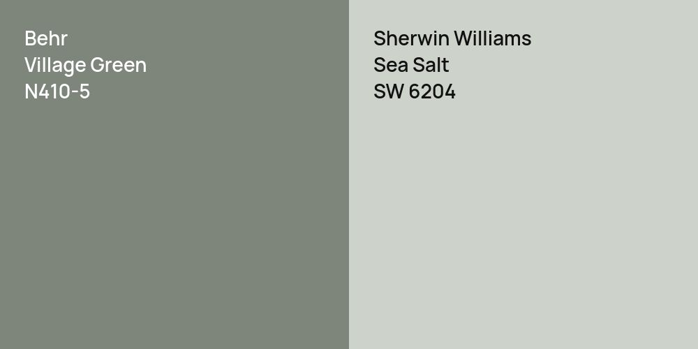 Behr Village Green vs. Sherwin Williams Sea Salt