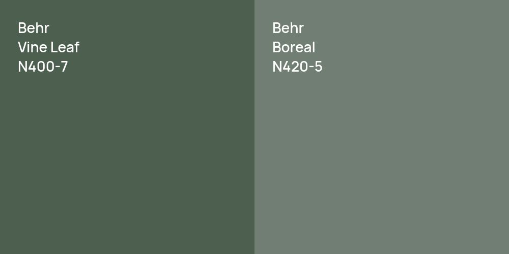 Behr Vine Leaf vs. Behr Boreal