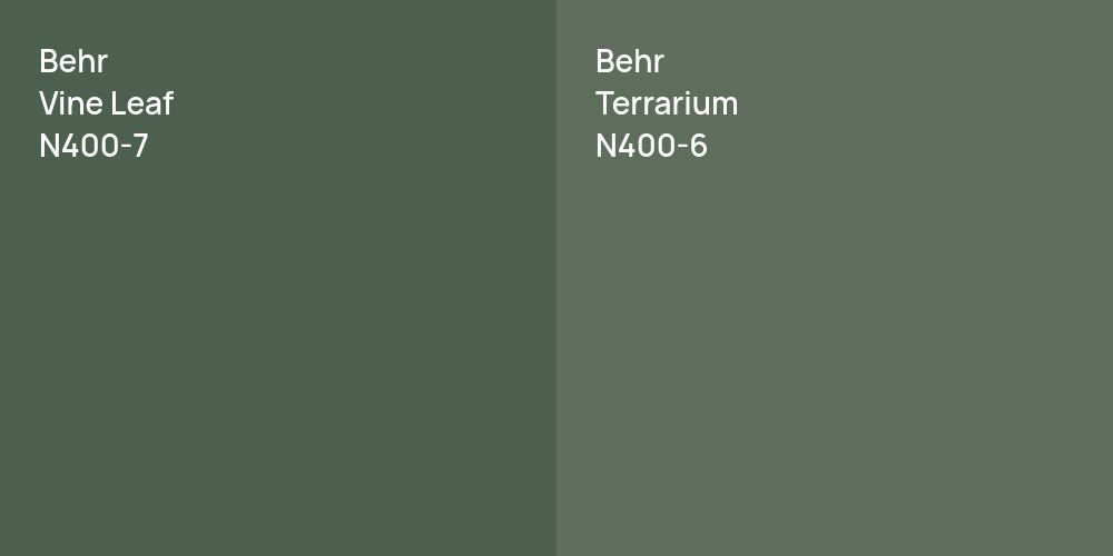 Behr Vine Leaf vs. Behr Terrarium