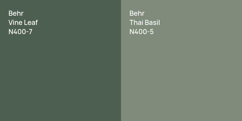 Behr Vine Leaf vs. Behr Thai Basil