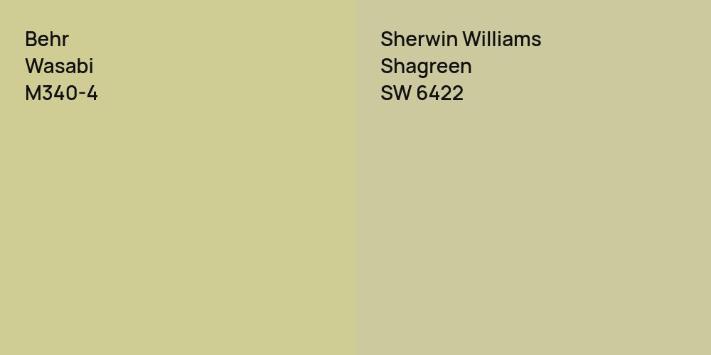 Behr Wasabi vs. Sherwin Williams Shagreen