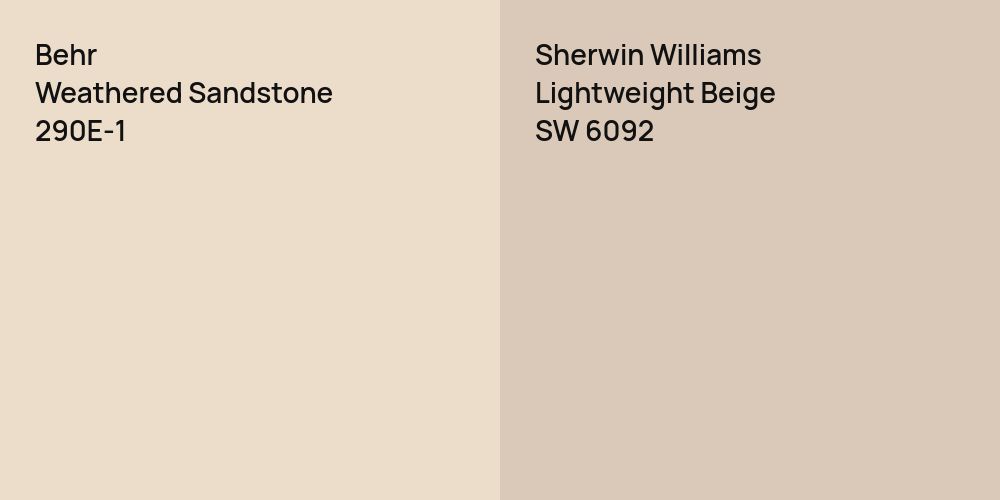 Behr Weathered Sandstone vs. Sherwin Williams Lightweight Beige