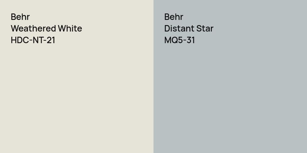 Behr Weathered White vs. Behr Distant Star