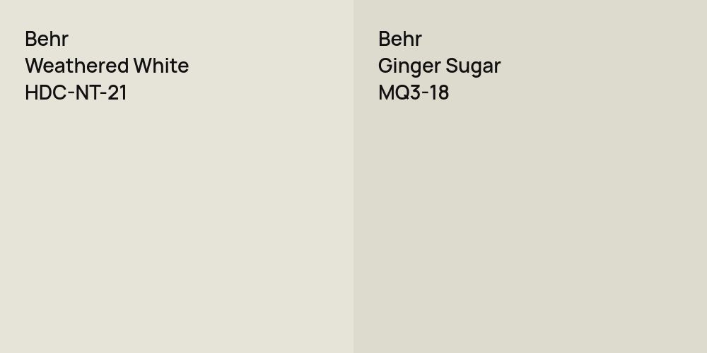 Behr Weathered White vs. Behr Ginger Sugar