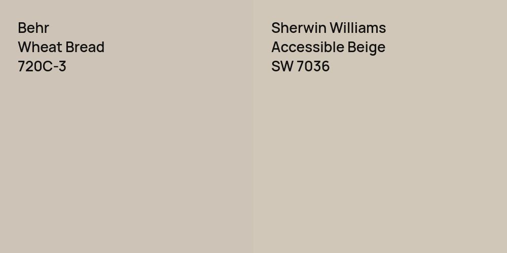 Behr Wheat Bread vs. Sherwin Williams Accessible Beige