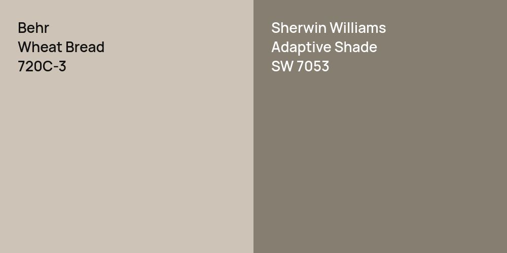 Behr Wheat Bread vs. Sherwin Williams Adaptive Shade