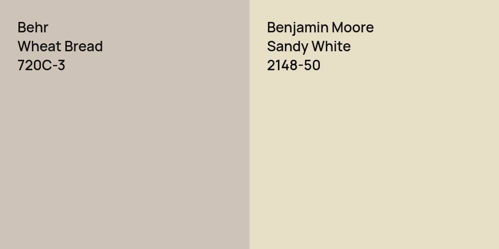 Behr Wheat Bread vs. Benjamin Moore Sandy White