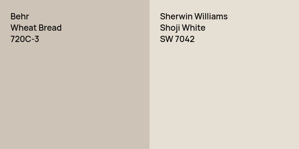 Behr Wheat Bread vs. Sherwin Williams Shoji White