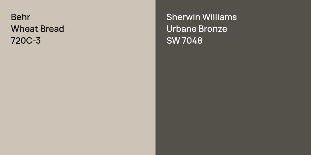 Behr Wheat Bread vs. Sherwin Williams Urbane Bronze