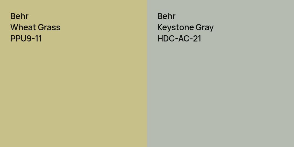 Behr Wheat Grass vs. Behr Keystone Gray