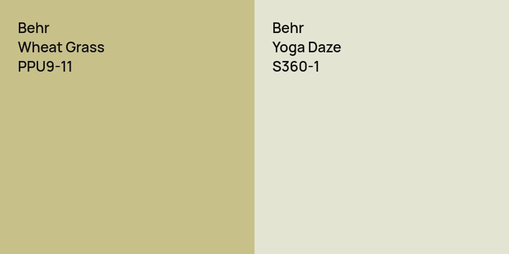 Behr Wheat Grass vs. Behr Yoga Daze