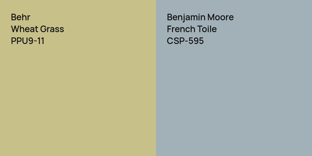 Behr Wheat Grass vs. Benjamin Moore French Toile