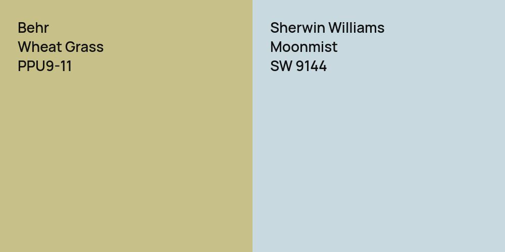 Behr Wheat Grass vs. Sherwin Williams Moonmist