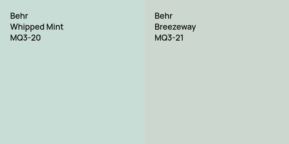 Behr Whipped Mint vs. Behr Breezeway