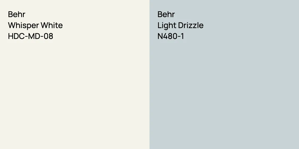 Behr Whisper White vs. Behr Light Drizzle