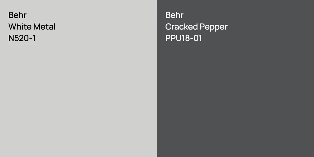 Behr White Metal vs. Behr Cracked Pepper