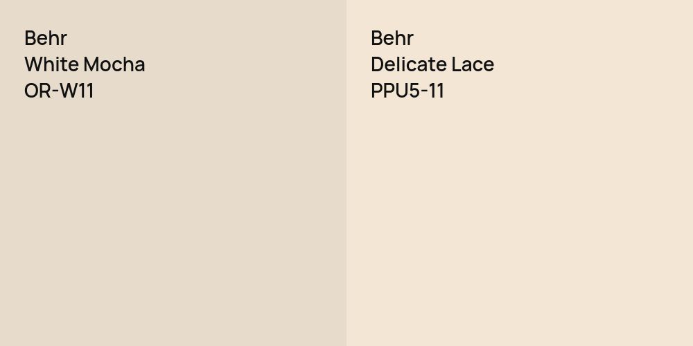 Behr White Mocha vs. Behr Delicate Lace