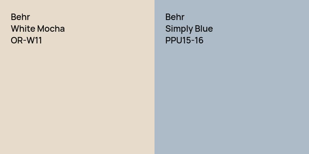 Behr White Mocha vs. Behr Simply Blue