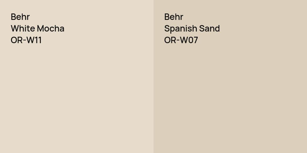 Behr White Mocha vs. Behr Spanish Sand