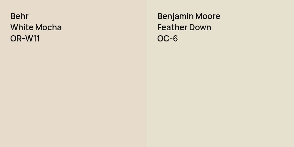 Behr White Mocha vs. Benjamin Moore Feather Down