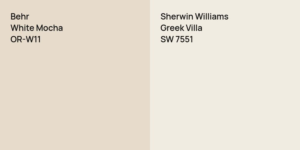 Behr White Mocha vs. Sherwin Williams Greek Villa