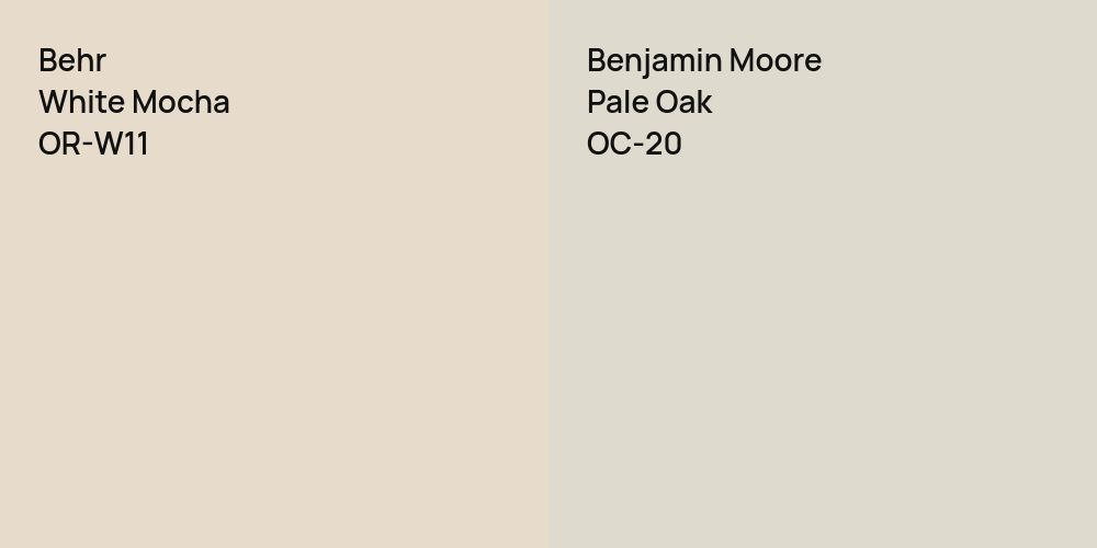 Behr White Mocha vs. Benjamin Moore Pale Oak