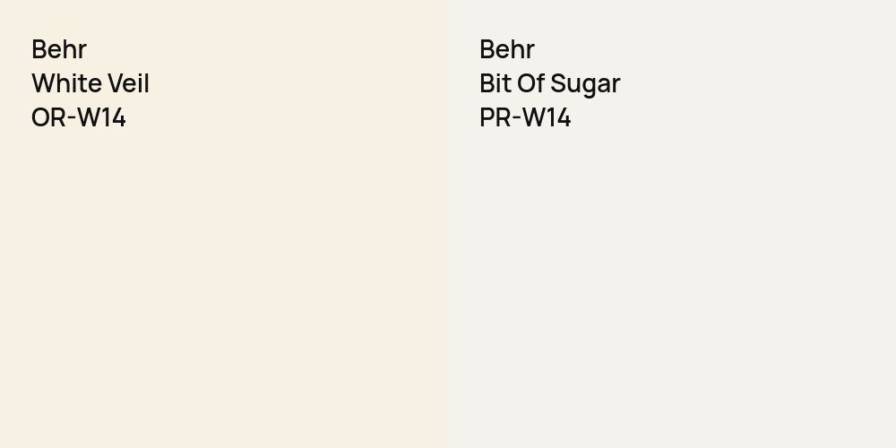 Behr White Veil vs. Behr Bit Of Sugar