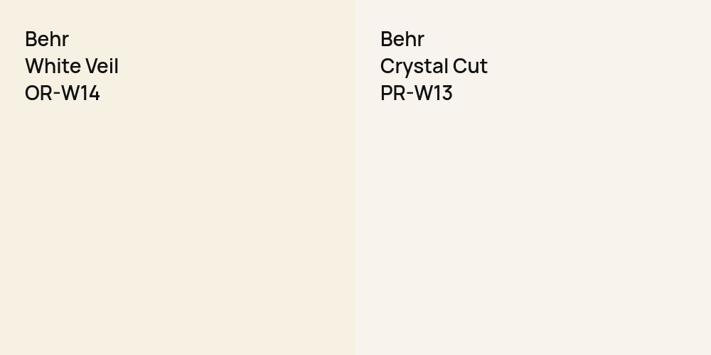 Behr White Veil vs. Behr Crystal Cut